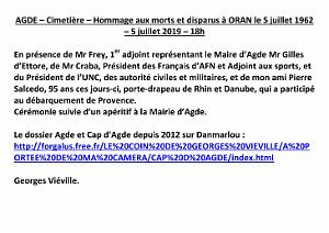 2019 07 05 CAP D AGDE-  HOMMAGE AUX MORTS ET DISPARUS DU 5 07 1962 A ORAN